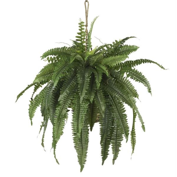 Nearly Natural Large Boston Fern Han- ng Basket 6774 - main